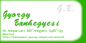 gyorgy banhegyesi business card
